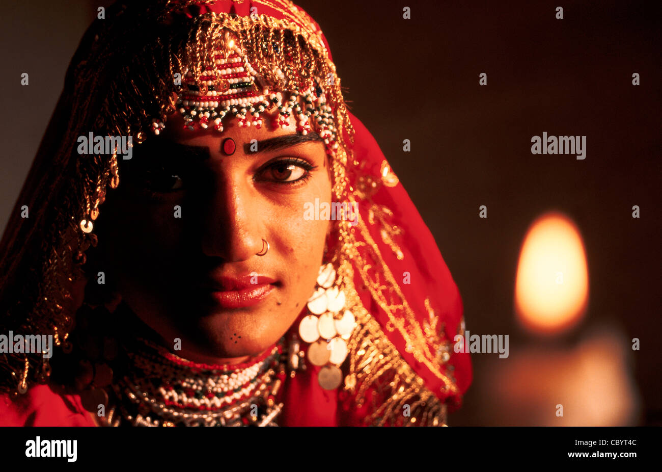 Porträt einer traditionellen Tänzerin (Indien) Stockfoto