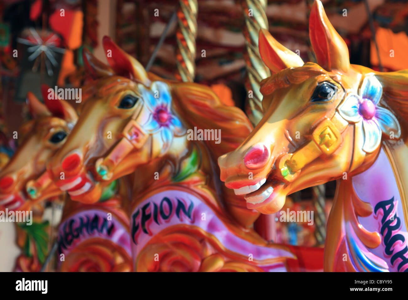 Merry Go Runde in Cardiff Bay South Wales UK Stockfoto