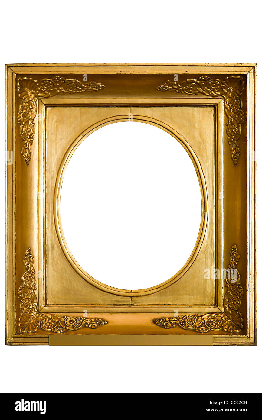 Vergoldeter Rahmen für ovale Gemälde Stockfoto