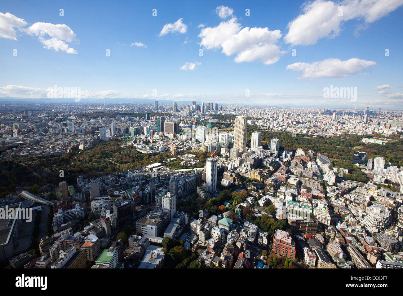 Luftaufnahme der Innenstadt von Tokio, Japan Stockfoto