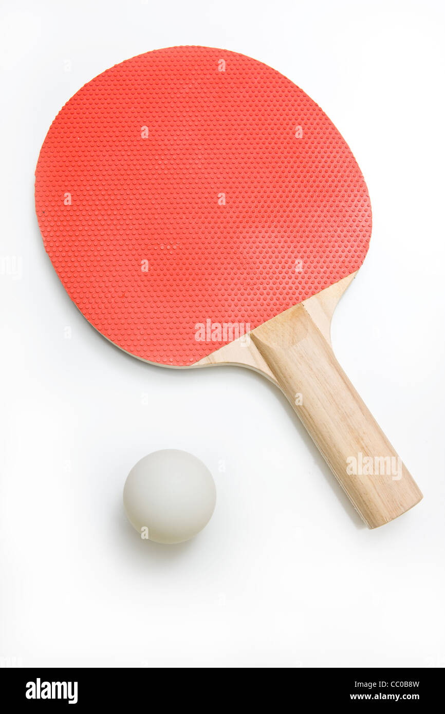 Ping-Pong-Schläger und Ball Stockfoto