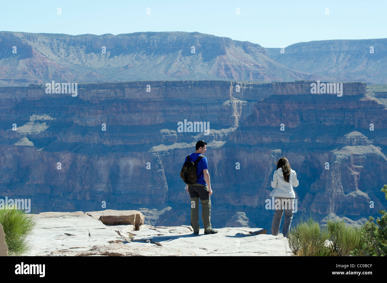 Grand Canyon Skywalk über dem Colorado River In Arizona Stockfoto