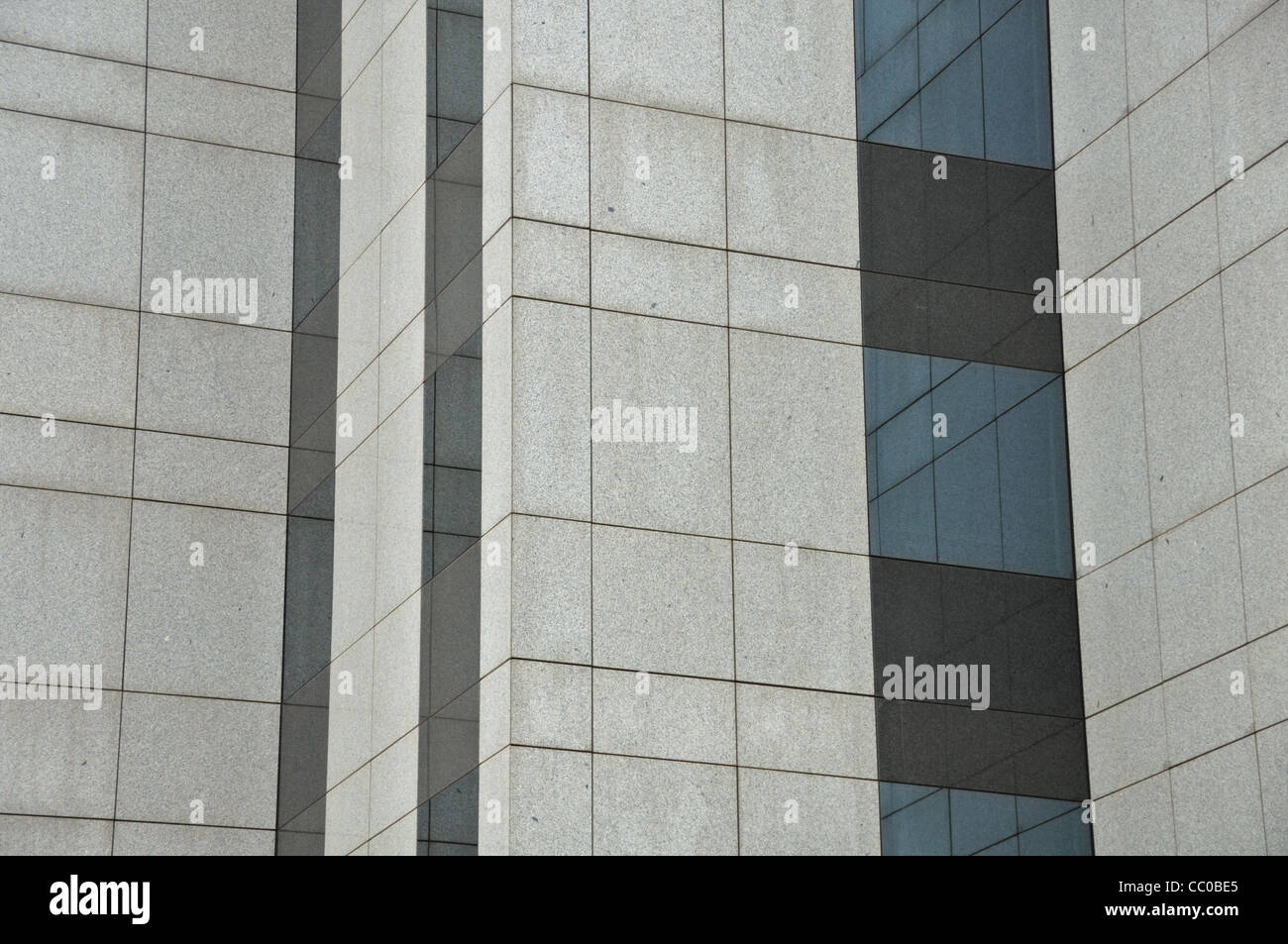 Fenster und Wand der moderne Glasbau. Architektonische Details. Stockfoto
