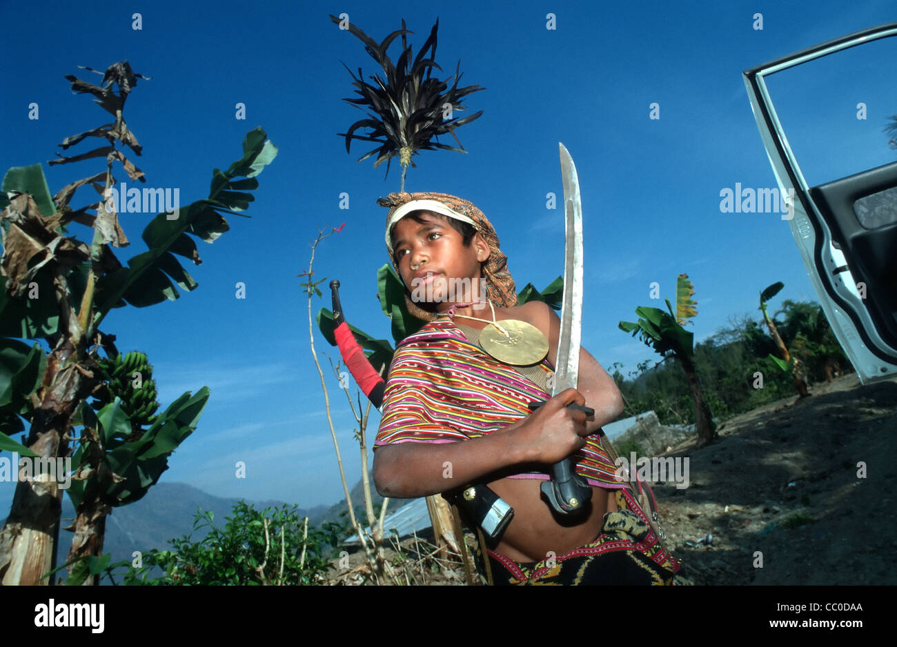 Kind. Traditionelle Zeremonie. Ost-Timor. Stockfoto