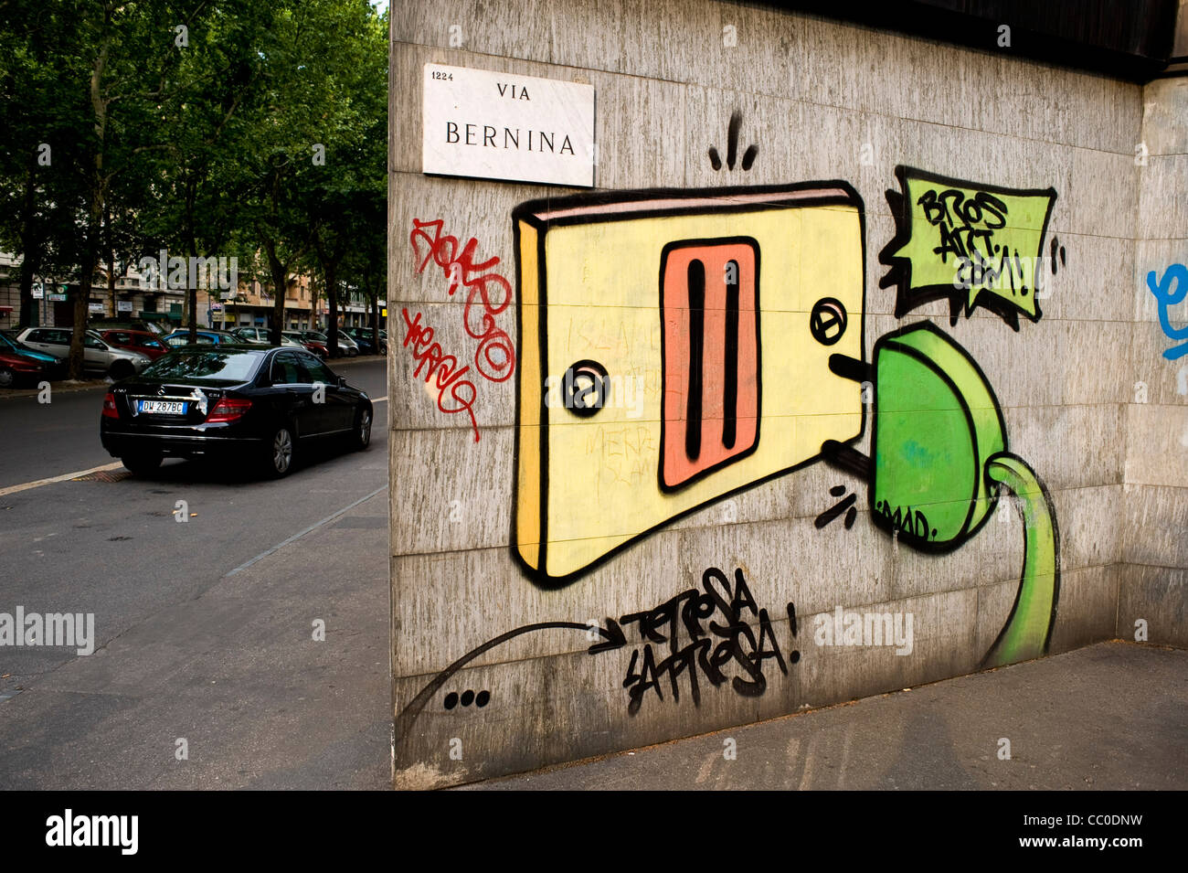 Graffiti auf den Straßen von Mailand, Italien Stockfoto