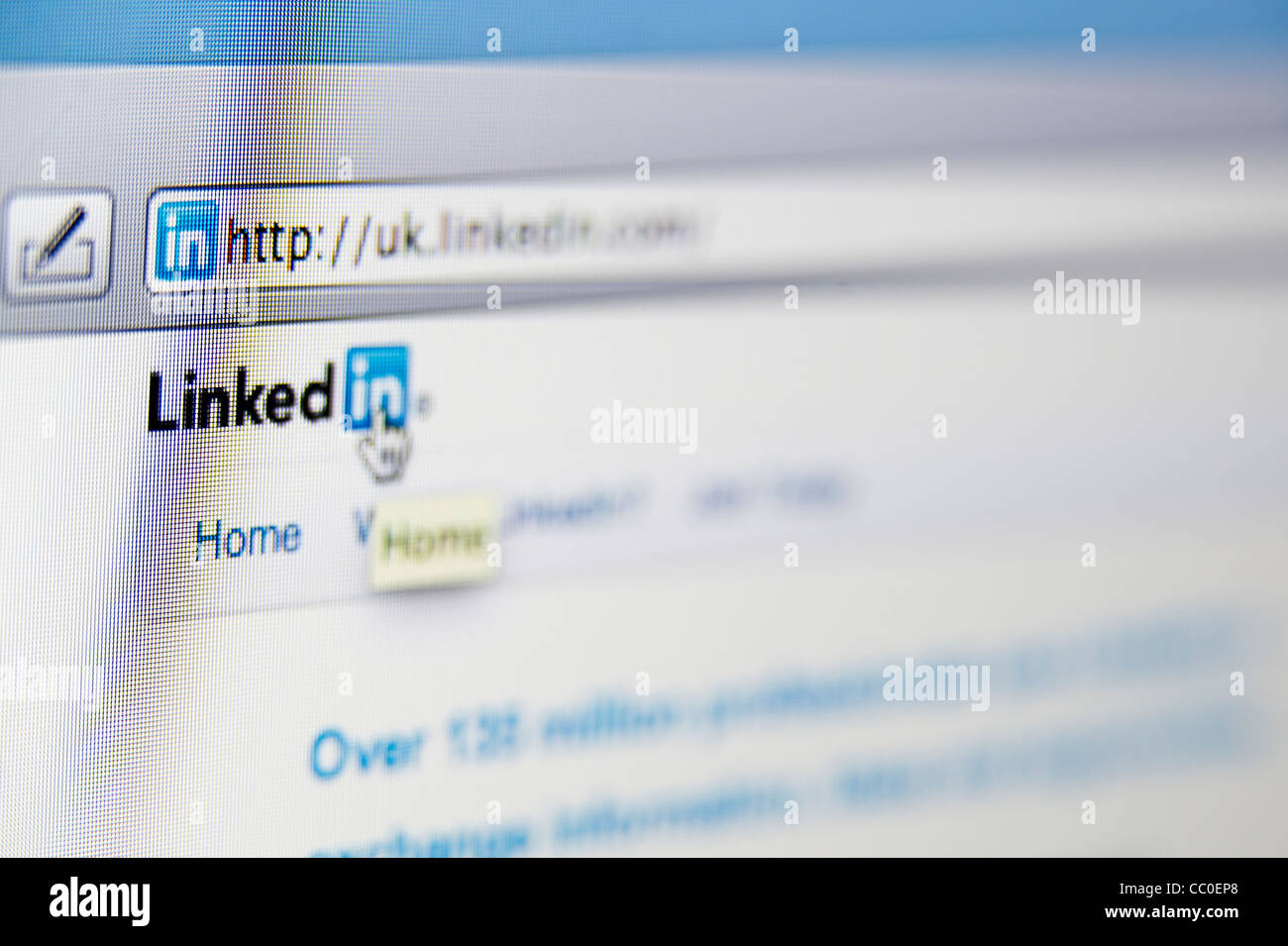 LinkedIn "linked in" Bildschirm Stockfoto