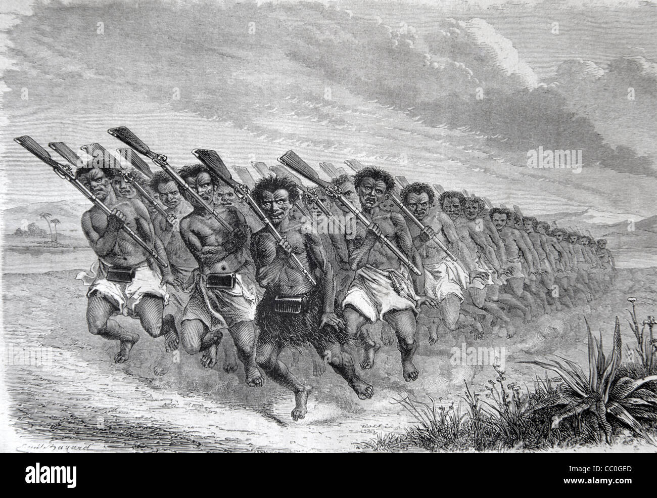 Haka oder Maori überlieferten Kriegsschrei, Tanz oder Herausforderung