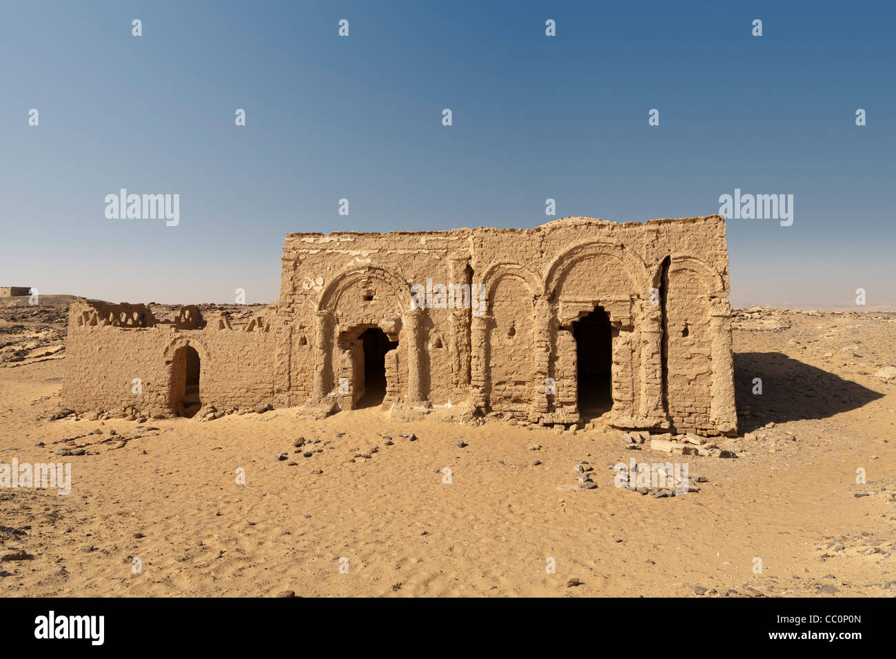 Die frühen christlichen Friedhof Bagawat auf die unteren südlichen Ausläufer des Gebel el Teir, Kharga Oase, Ägypten Stockfoto