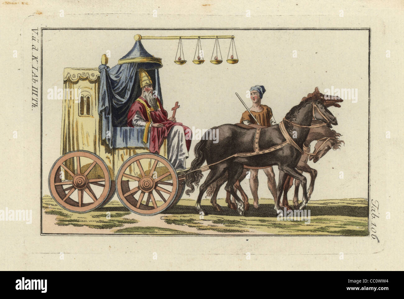 Drei-Pferd Chariot von dem byzantinischen Kaiser Heraclius. Stockfoto