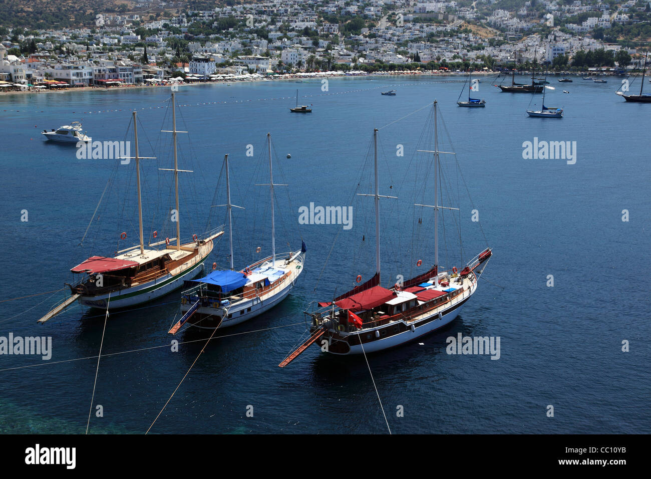 Blick vom Kastell St. Peter, Bodrum, Türkei der Hafenbereich Stockfoto