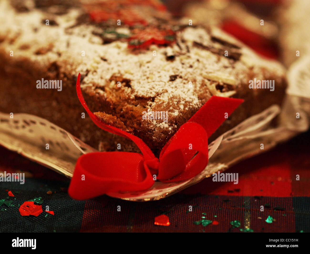 Festliche Weihnachten hausgemachte Kuchen, Saison festliches Abendessen Stockfoto