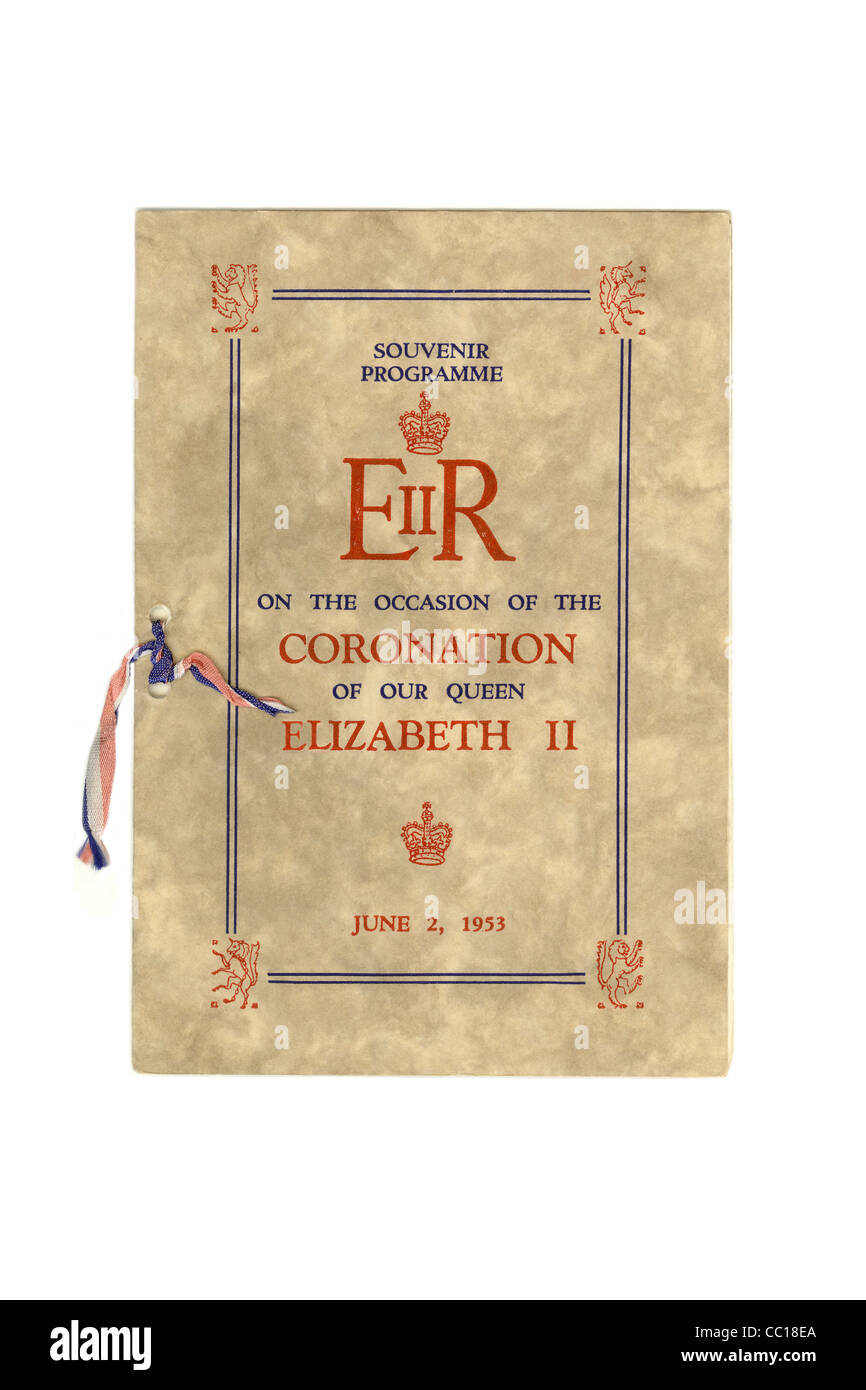 Souvenir-Programm der Krönung von Queen Elizabeth 2 im Jahr 1953 Stockfoto