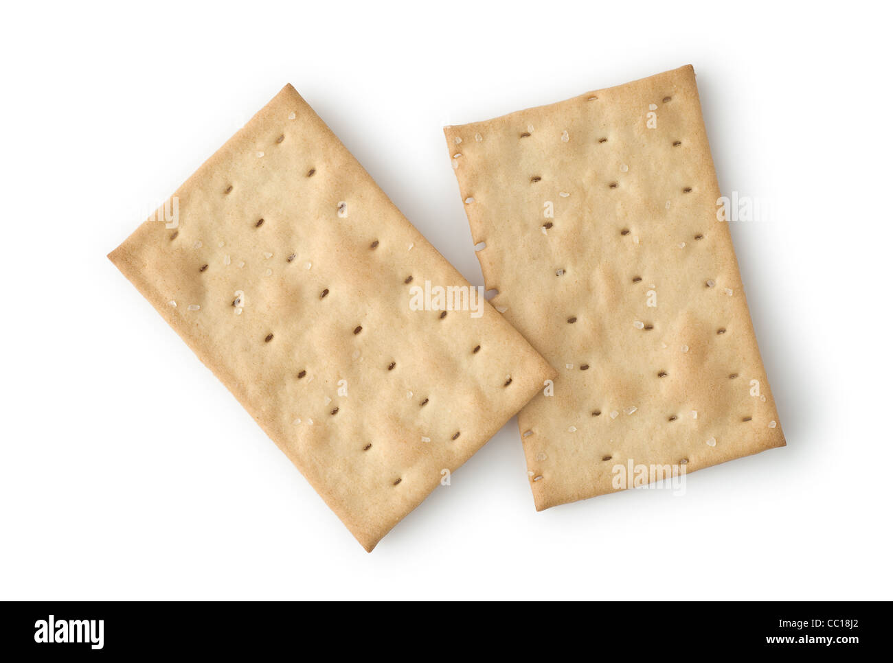 Zwei Cracker als Diät Essen zum Frühstück oder Snacks Stockfoto