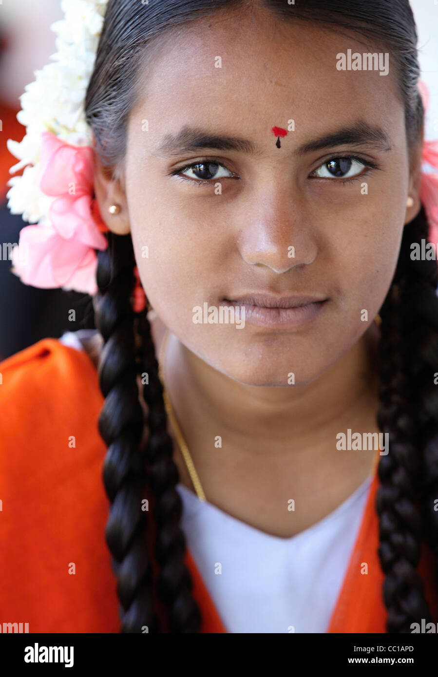 Indische Studenten während der Untersuchung Andhra Pradesh in Indien Stockfoto