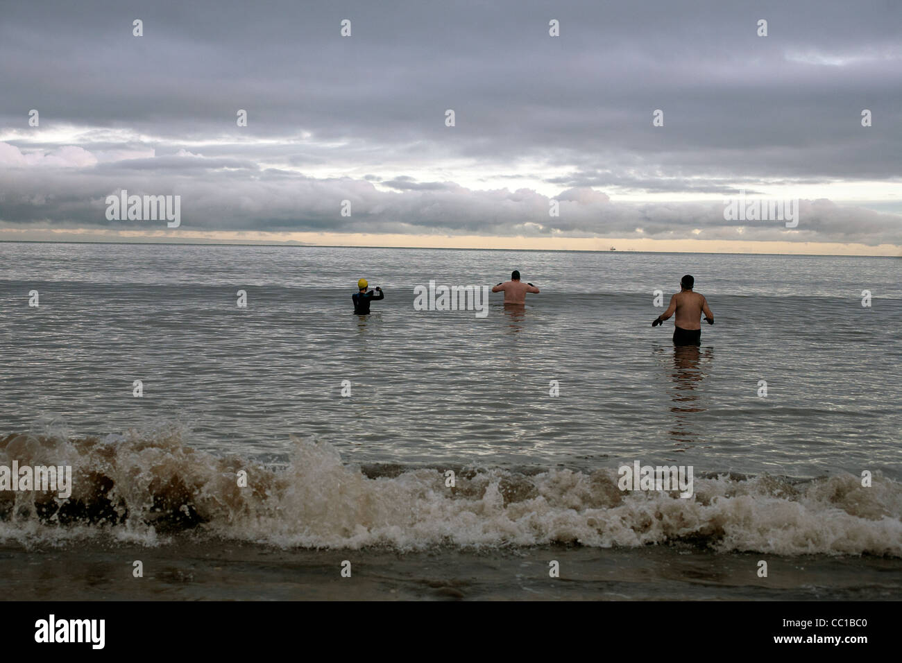 Winter-Schwimmer-Portobello Edinburgh Stockfoto