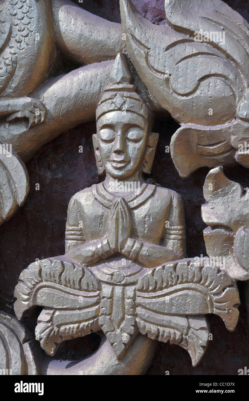 Skulptur Details Vientiane Laos Stockfoto