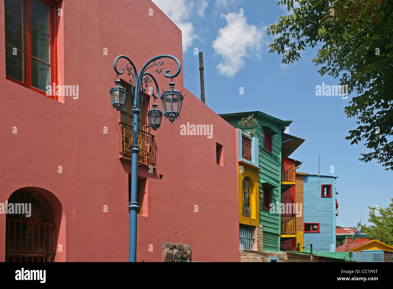 Bunte Häuser im Barrio La Boca, Buenos Aires, Argentinien Stockfoto