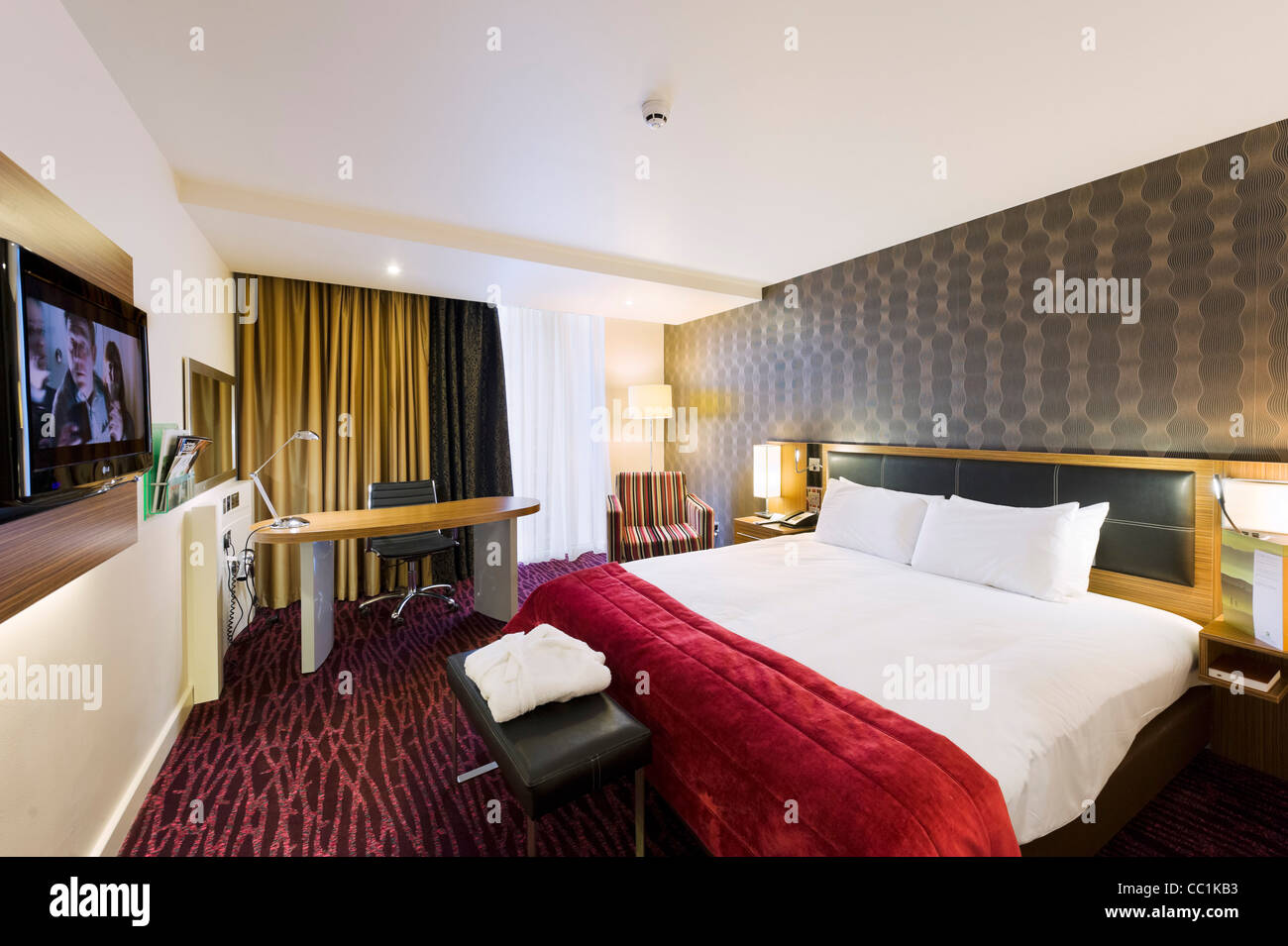 Executive-Zimmer im Holiday Inn, Medienstadt, Salford Quays, Manchester, UK Stockfoto