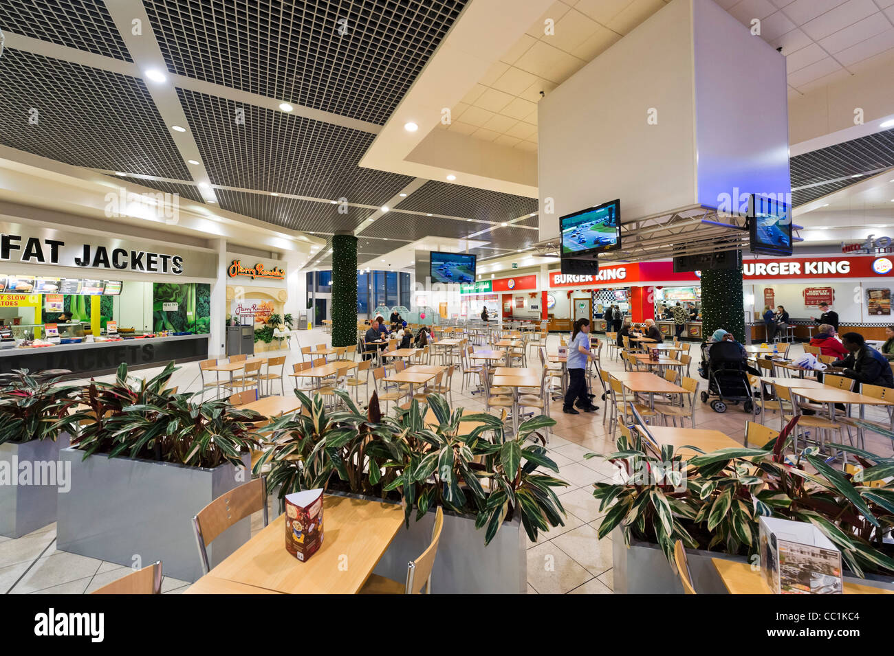Food-Court an der Lowry Outlet Mall Einkaufszentrum, Salford Quays, Manchester, UK Stockfoto