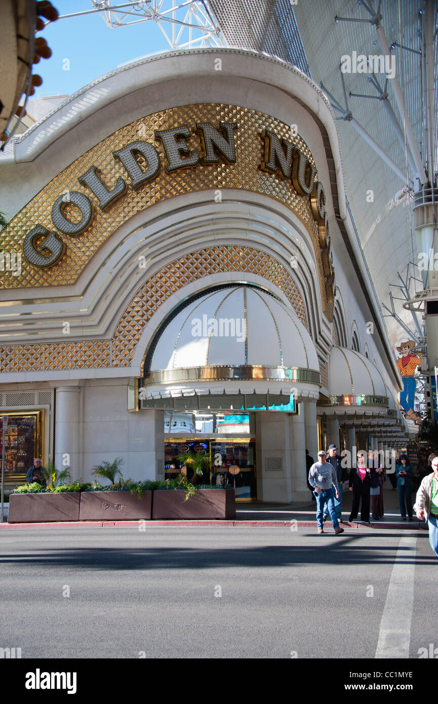 Eingang des Golden Nugget Hotel &amp; Casino in Fremont Street Las Vegas Stockfoto