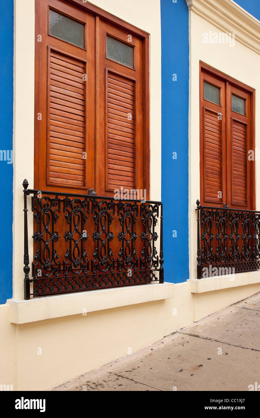 Bunte Gebäude in der Altstadt San Juan Puerto Rico Stockfoto