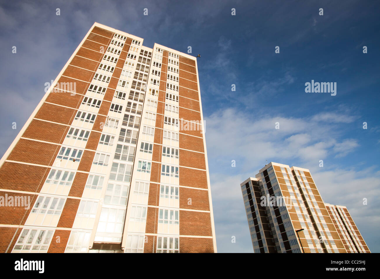 Hochhäuser in Byker, Newcastle, UK. Stockfoto