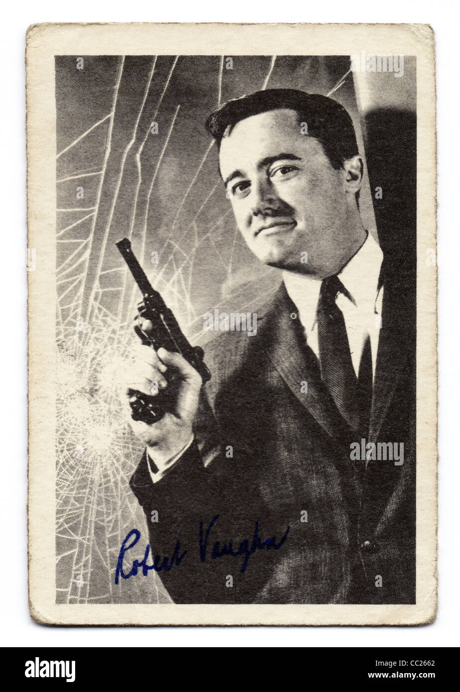 Mann aus Onkel Bildkarten produziert von AB & C in 1965 mit Agenten Napoleon Solo und Illya Kuryakin Stockfoto