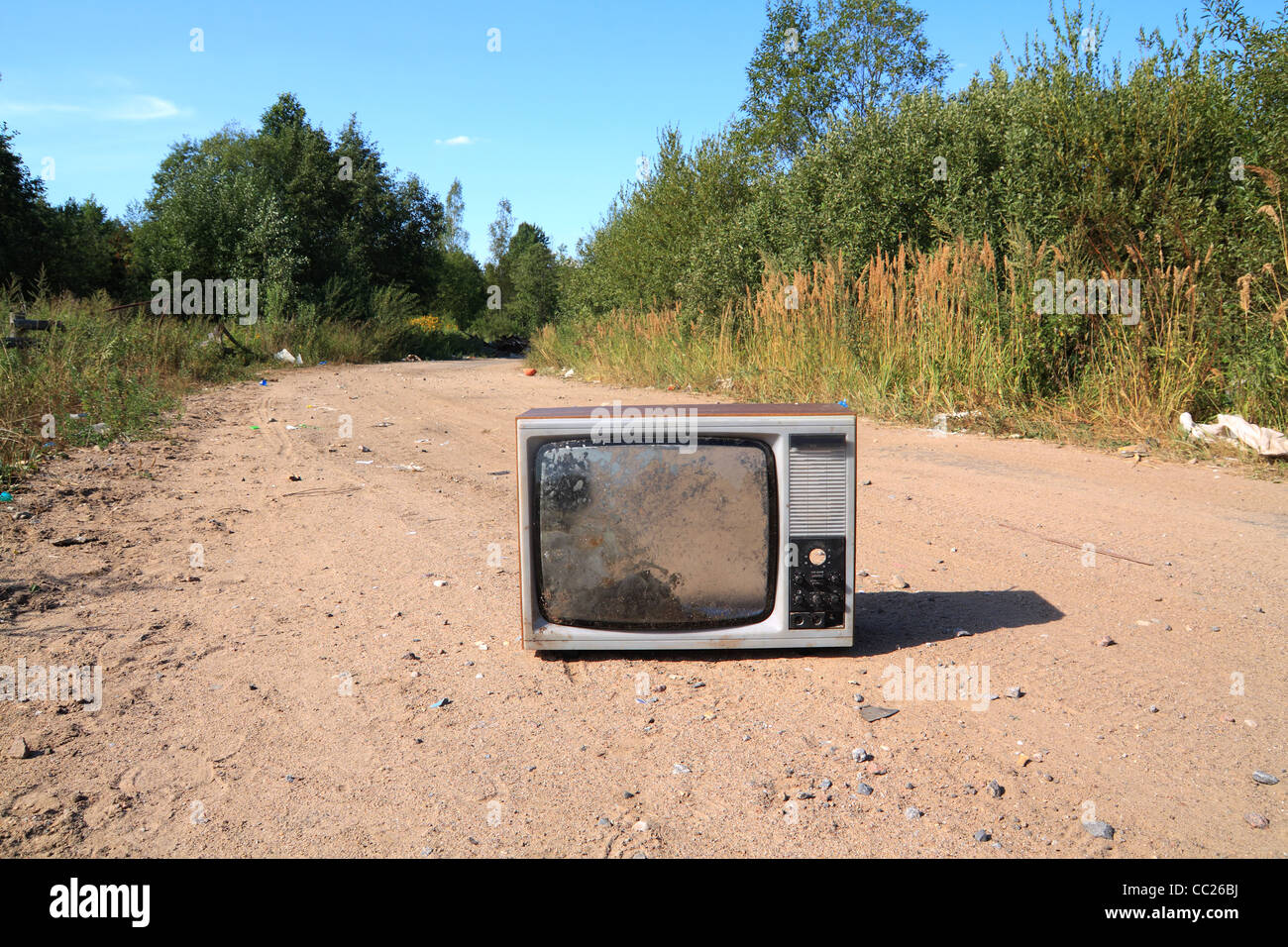 alte Fernseher unterwegs Stockfoto