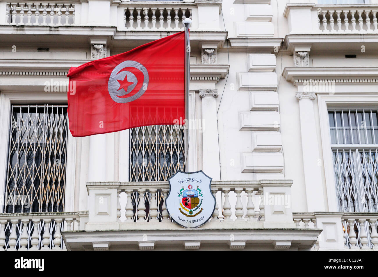 Tunesische Botschaft, Kensington, London, England, Vereinigtes Königreich Stockfoto