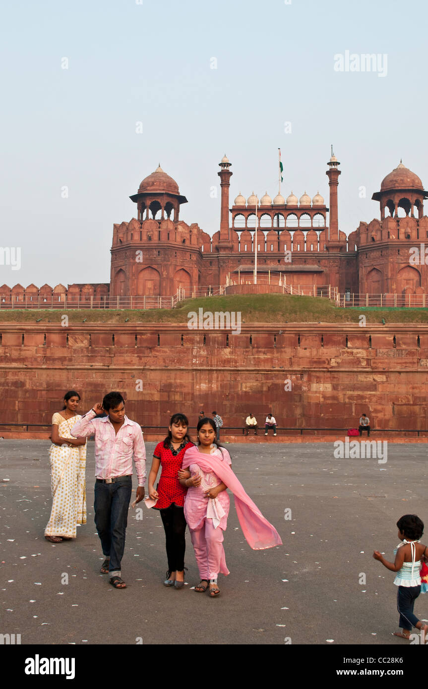 Roten Fort, Lal Qila, Alt-Delhi, Indien Stockfoto