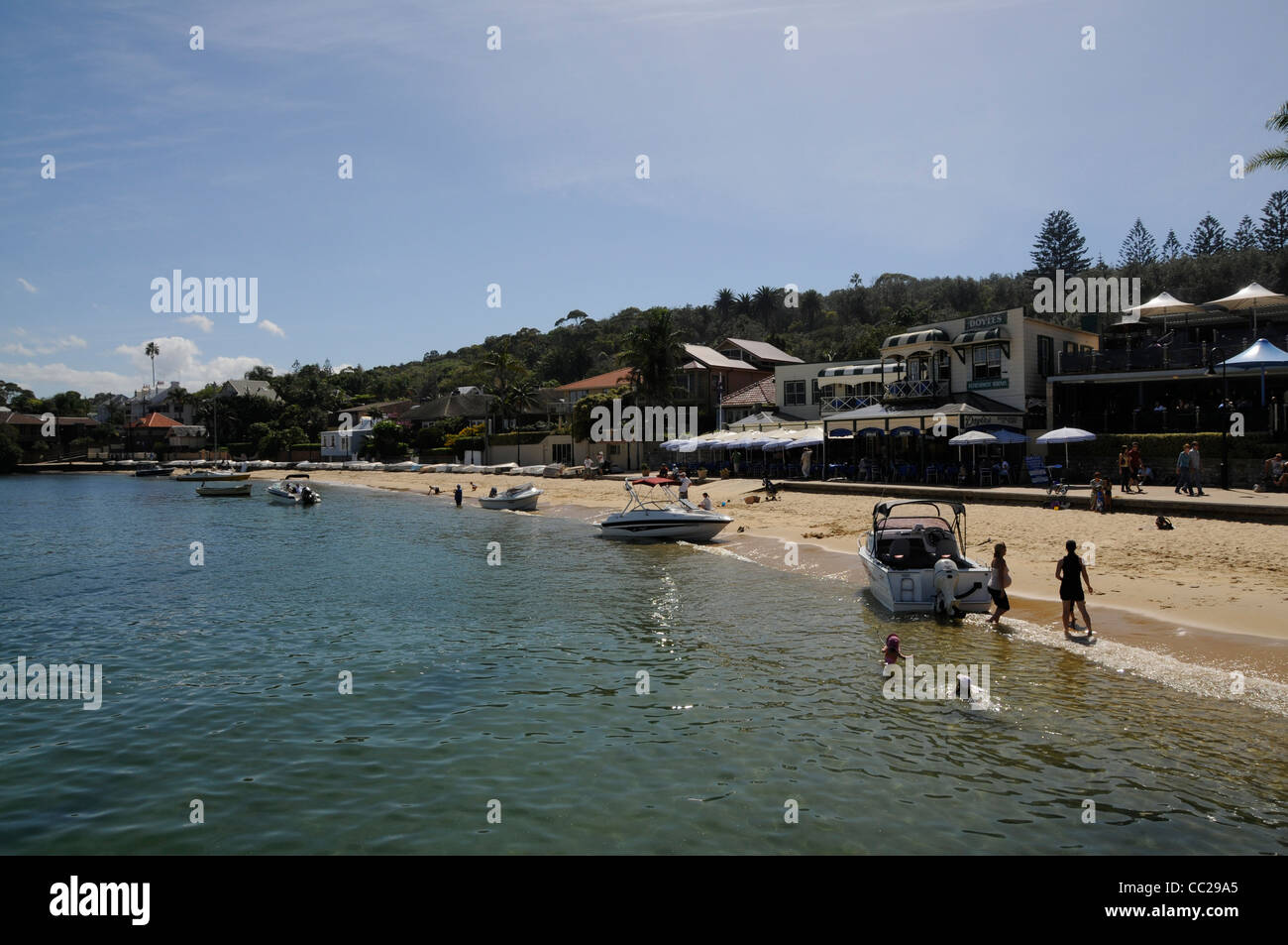 Eine Strand-Szene in Watsons Bay in der Nähe von Sydney in New South Wales, Australien. Stockfoto