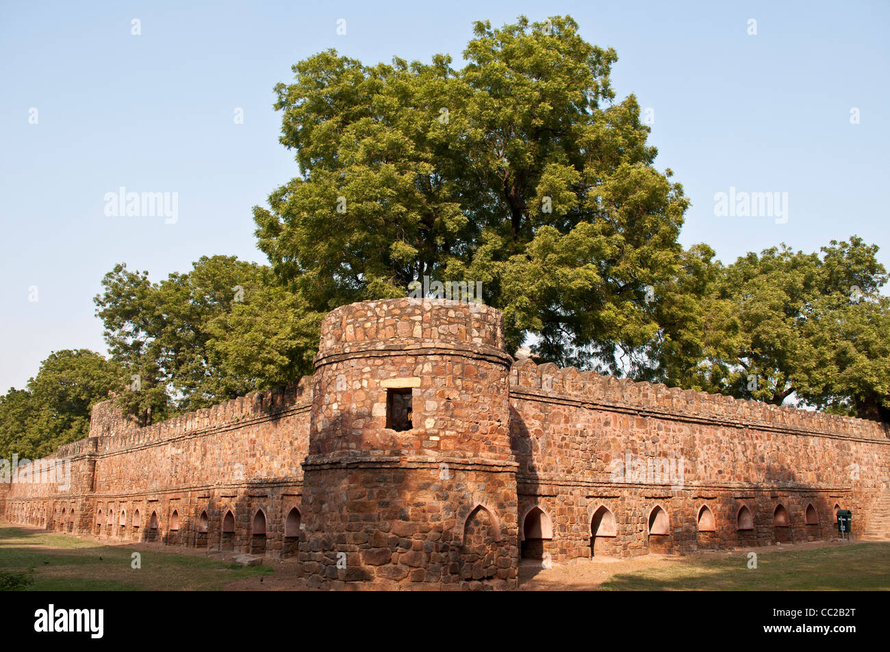 Außenwände des Grabes von Sikandar, Lodi, Lodi Gardens, New Delhi, Indien Stockfoto
