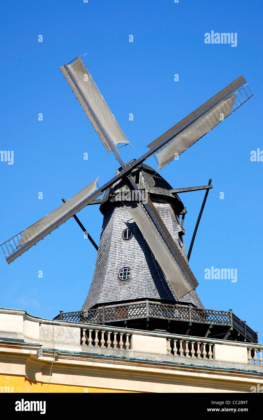 Historische Mühle von Sanssouci in Potsdam. Stockfoto