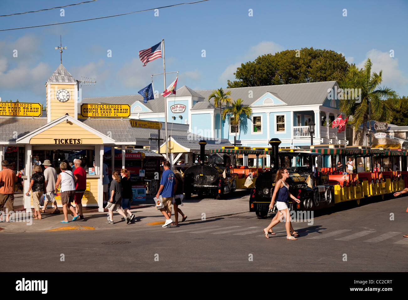 Conch Tour Zug in Key West, Florida Keys, Florida, USA Stockfoto