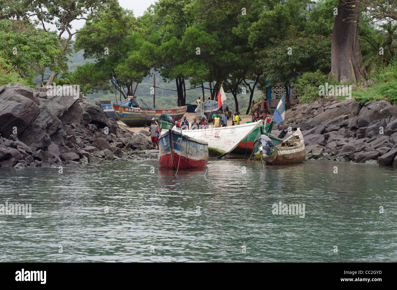 Blick auf den Hafen an der Dorf von Kent, Sierra Leone Stockfoto