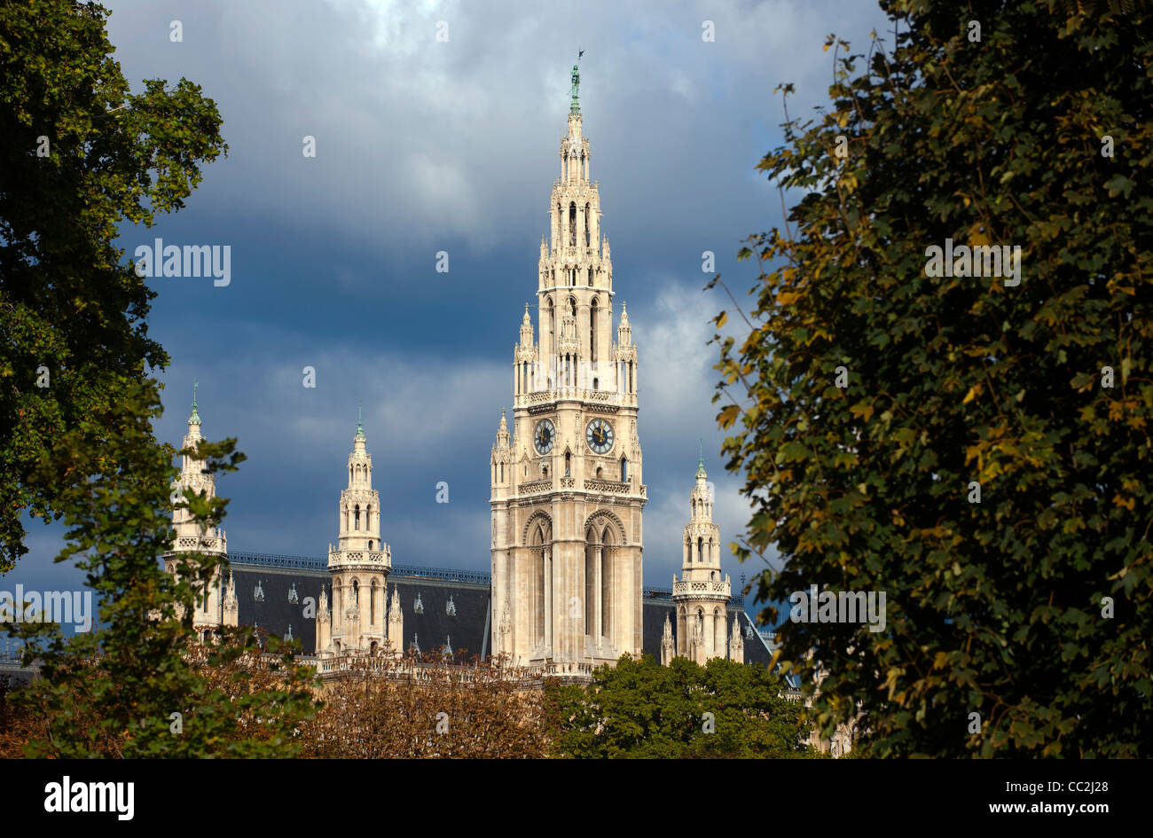 Österreich, Wien, Das Neugotische Rathaus Stockfoto