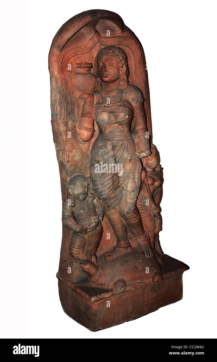 Gupta Ära Terrakotta des Ganges fand am Ahichchhatra, jetzt in National Museum, Neu-Delhi. Stockfoto