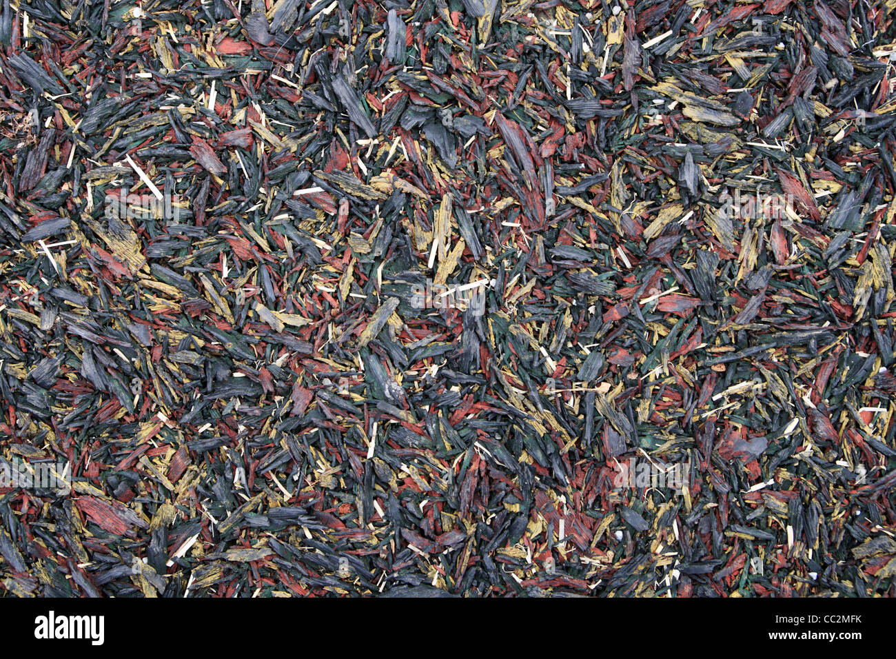 zerkleinerte farbigen Kautschuk gepolsterte Oberfläche Hintergrundtextur Stockfoto