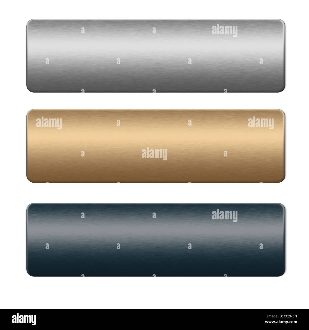 Chrom-Metall-Boards. Silber, gold und blau Textur, Hintergrund, Text oder Design einfügen Stockfoto