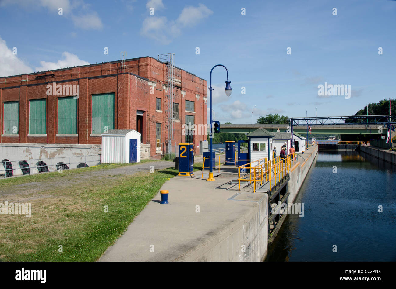 New York State, oswego Kanal entlang der Oswego Fluss, Lock#2 bei Fulton. Stockfoto