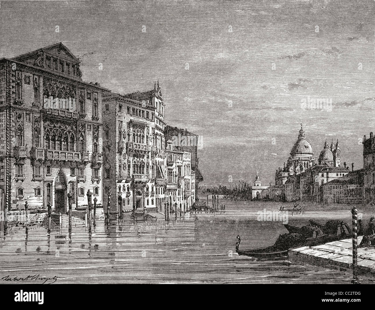 Der Canal Grande, Venedig, Italien im späten 19. Jahrhundert. Vom italienischen Bilder von Reverend Samuel Manning veröffentlicht 1890. Stockfoto