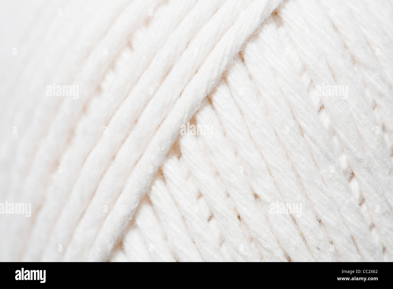 Nahaufnahme der weiße Wollknäuel Stockfoto