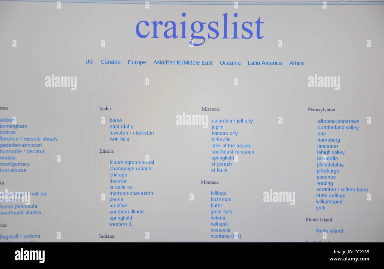 Craigslist Screenshot Stockfotos Craigslist Screenshot Bilder Alamy