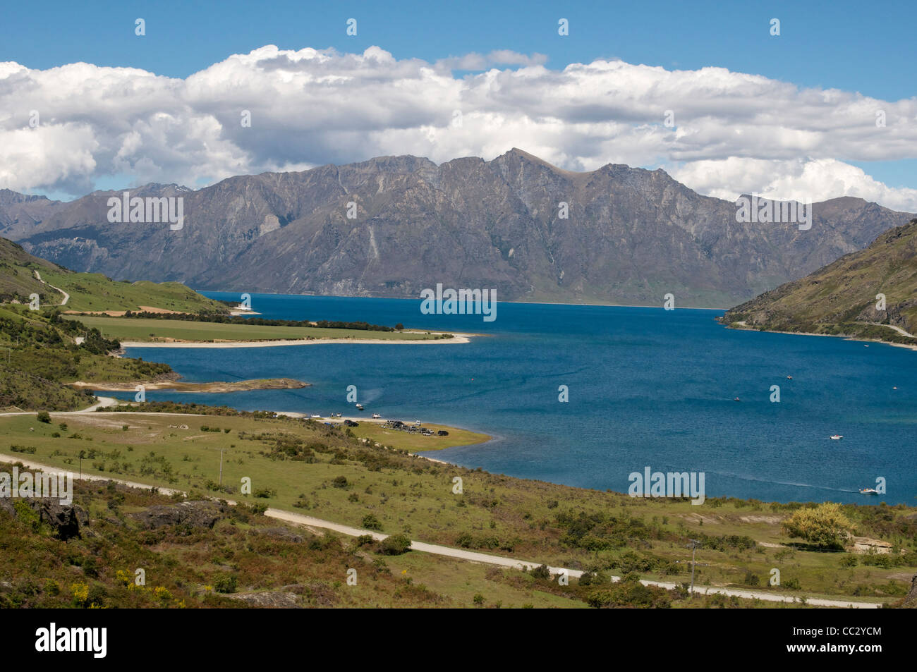 Lake Hawea genommen von den "Hals" Otago Südinsel Neuseeland Stockfoto