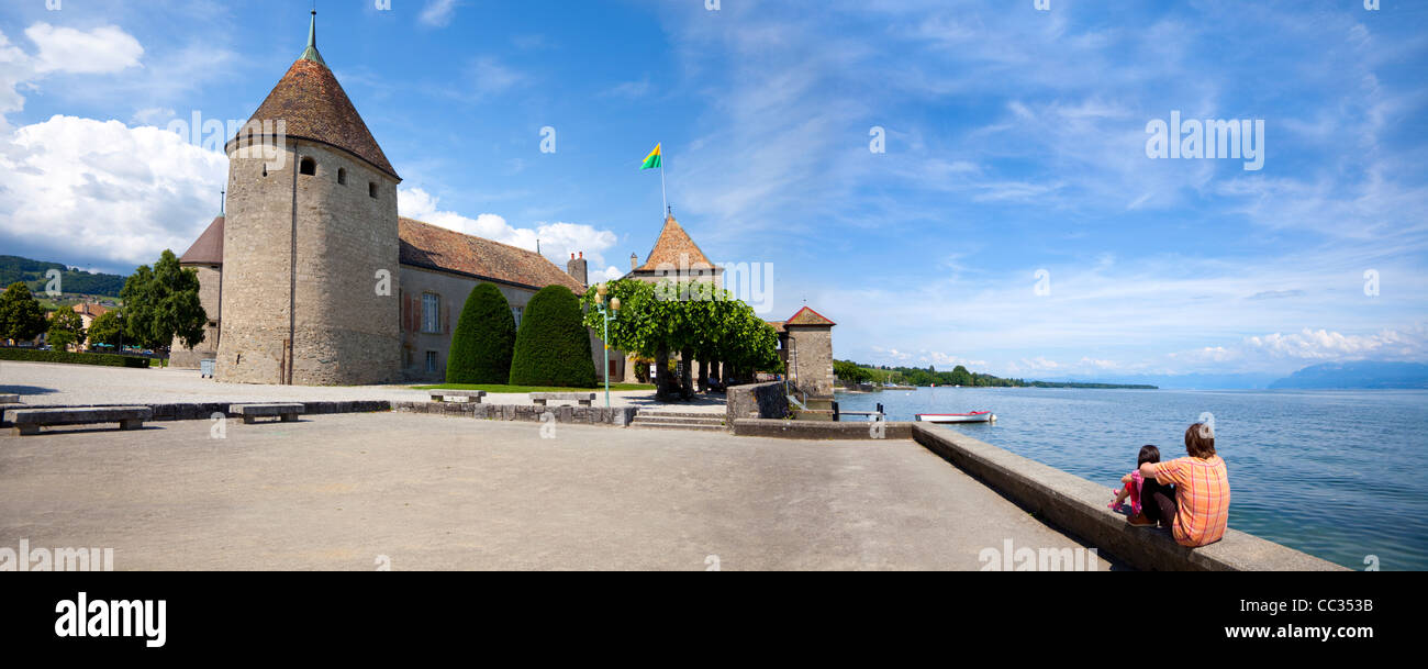Schloss im See Léman - Schweiz Stockfoto