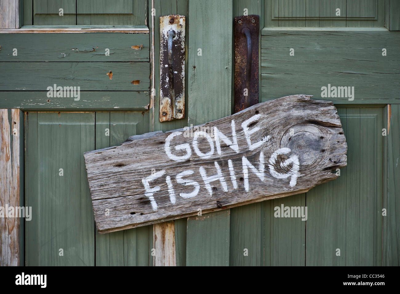 Angeln gegangen. Stockfoto