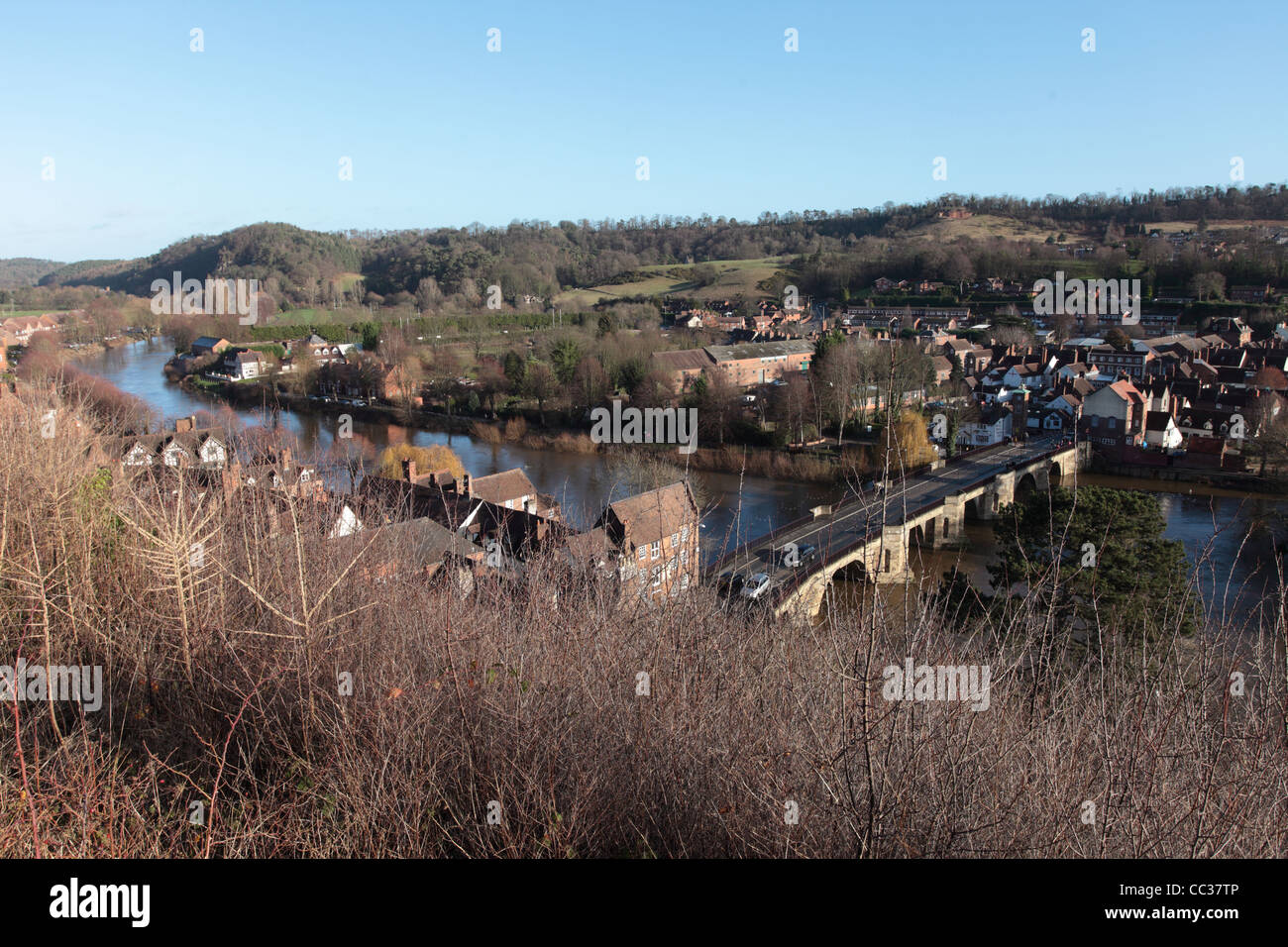 Blick auf Low Stadt, Bridgnorth, Shropshire UK Stockfoto