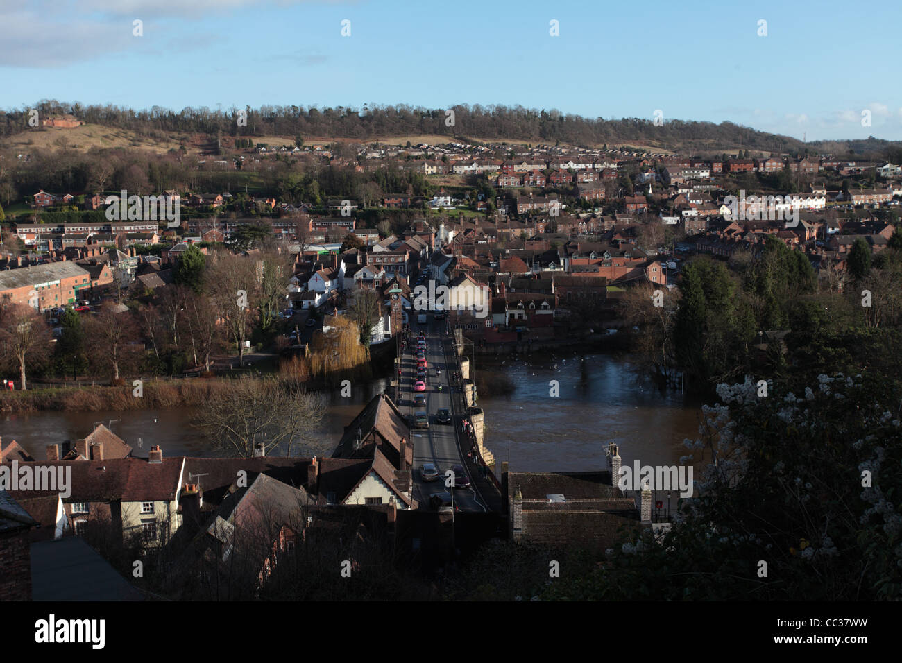 Blick auf Low Stadt, Bridgnorth, Shropshire UK Stockfoto