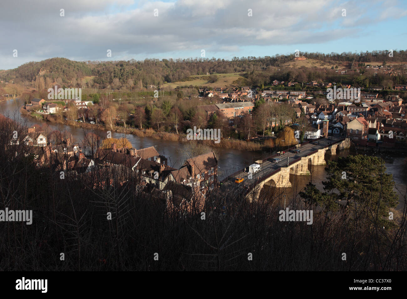 Blick auf Low Stadt, Bridgnorth, Shropshire UK Stockfoto