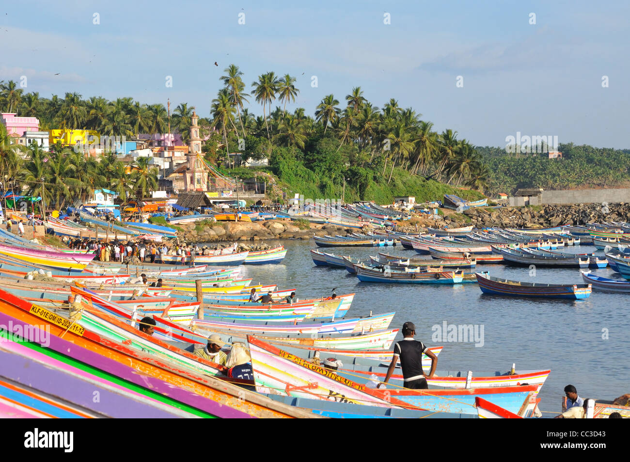 Vizhinjam Fischerhafen Stockfoto